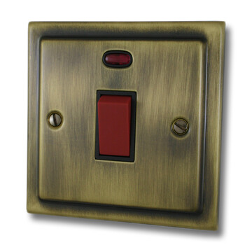 Victorian Antique Brass 45 Amp Single Switch