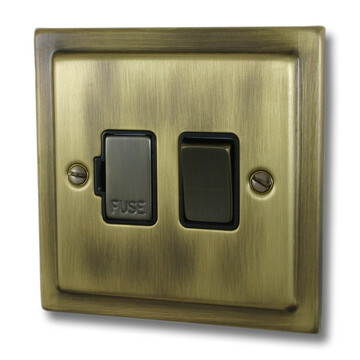 Victorian Antique Brass Switched Fused Spur