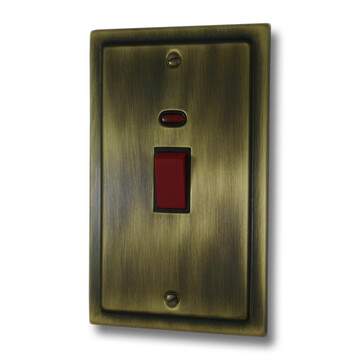 Victorian Antique Brass Double Cooker Switch