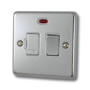Polished Chrome Switched Fused Spur with Neon (White Insert/Chrome Switch)