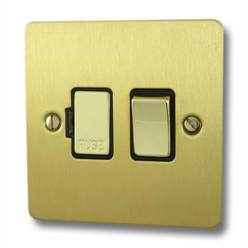 Flat Satin Brass Switched Fused Spur
