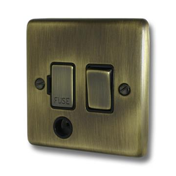 Antique Brass Switched Fused Spur with Flex Outlet (Antique Brass Switch)