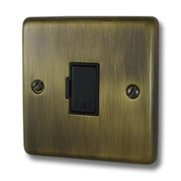 Antique Brass Unswitched Fused Spur (Black Insert)