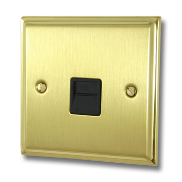 Premier Polished Brass/Satin Brass Telephone (Secondary/Black Insert)