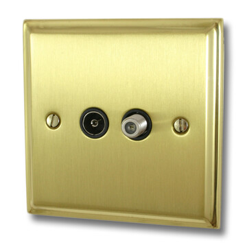 Premier Polished Brass/Satin Brass TV/Satellite Socket