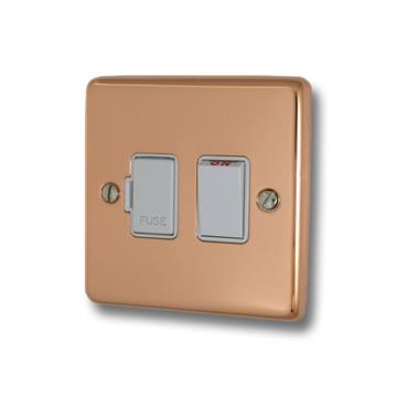 Contour Copper Switched Fused Spur (White Switch)