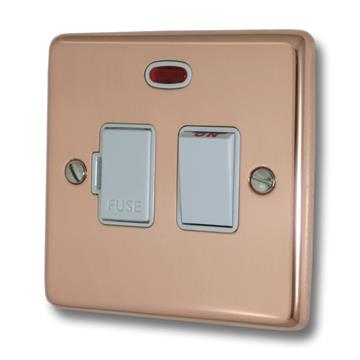 Contour Copper Switched Fused Spur with Neon (White Switch)