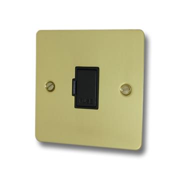Flat Polished Brass Unswitched Fused Spur (Black Insert)