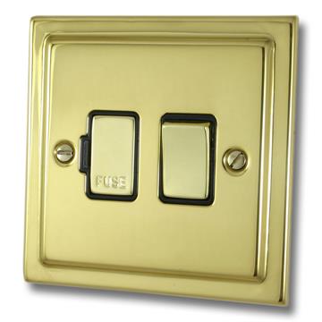 Polished Brass Switched Fused Spur (Brass Switch)