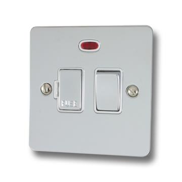 Flat Polished Chrome Switched Fused Spur with Neon (White Insert/Chrome Switch)