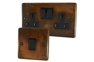 Contour Tarnished Copper Sockets and Switches-Tarnished Copper Sockets and Switches