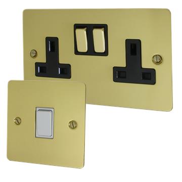 Flatline Polished Brass Sockets and Switches