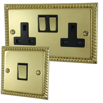 Georgian Polished Brass Sockets and Switches