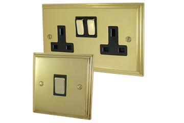 Victorian Polished Brass Sockets and Switches-Polished Brass Cast Sockets and Switches