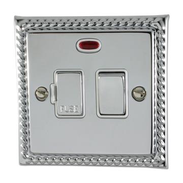 Monarch Polished Chrome Switched Fused Spur with Neon (White Insert/Chrome Switch)