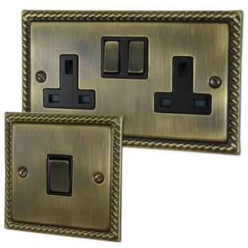 Monarch Antique Brass Sockets and Switches