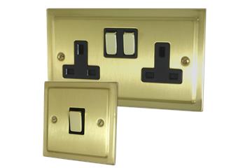 Trimline Satin Brass Sockets and Switches-Victorian Satin Brass Sockets and Switches