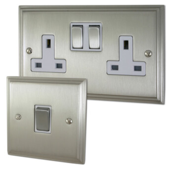 Art Deco Satin Nickel Sockets and Switches