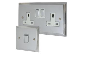 Victorian Polished Chrome Sockets and Switches-Victorian Cast Polished Chrome Sockets and Switches
