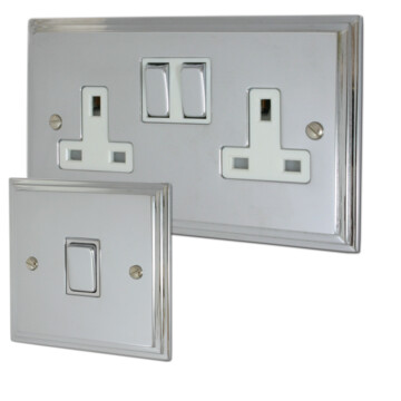 Art Deco Polished Chrome Sockets and Switches