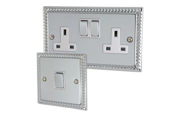 Monarch Polished Chrome Sockets and Switches-Georgian Polished Chrome Sockets and Switches