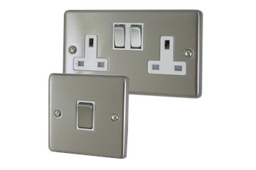 Contour Stainless Steel Sockets and Switches-Contour Brushed Steel Sockets and Switches