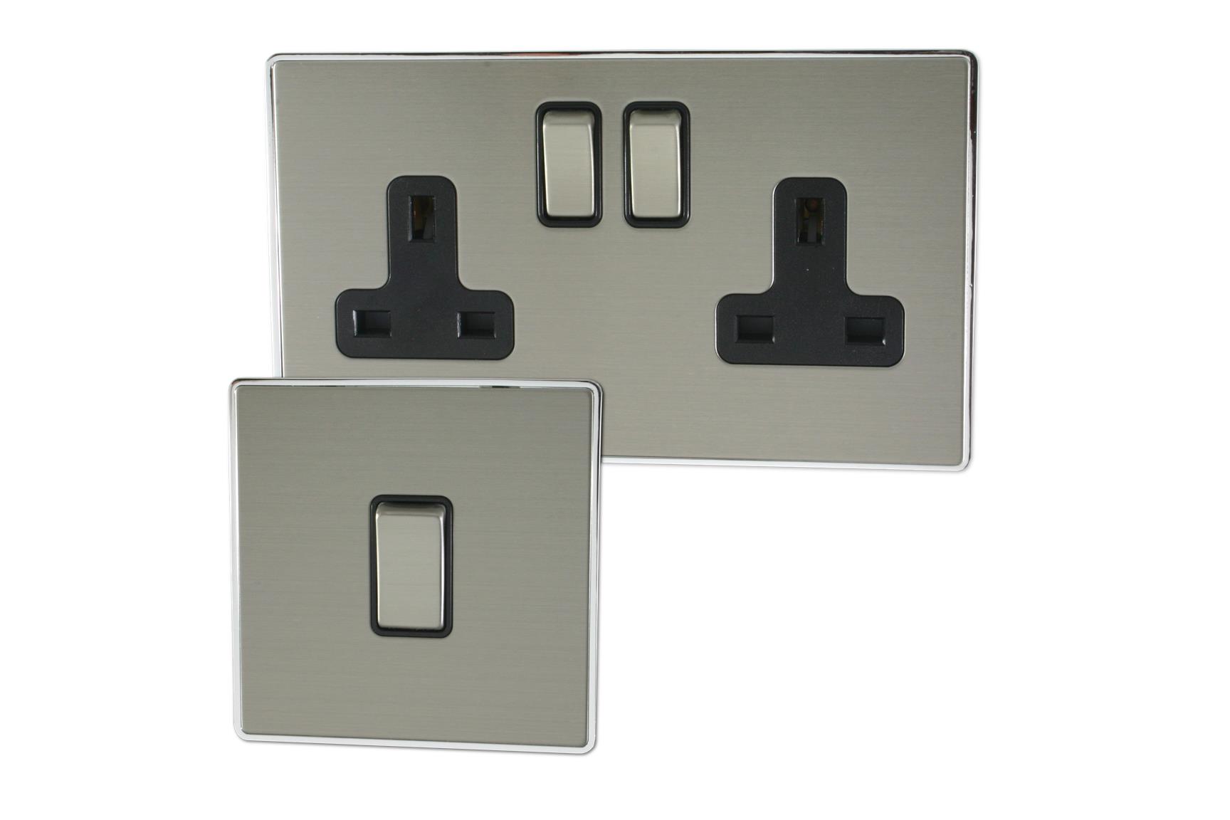 Screwless Brushed Steel Sockets and Switches from G&H Electrical ...