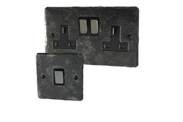 Flat Rustic Silver Sockets and Switches