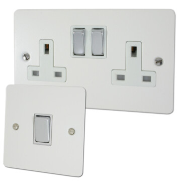 Flat  White Sockets and Switches