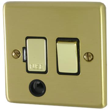 Satin Brass Switched Fused Spur (Spur Outlet/Brass Switch)