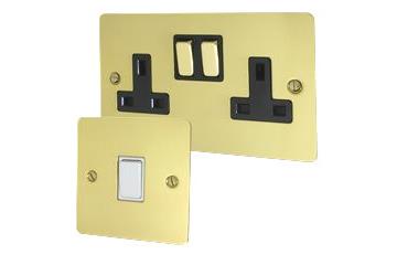 Flatline Polished Brass Unlacquered Sockets and Switches-Picture