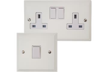 Victorian Cast White Sockets and Switches-VictorianCastSingleDouble