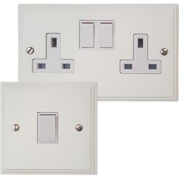 Victorian Cast White Sockets and Switches