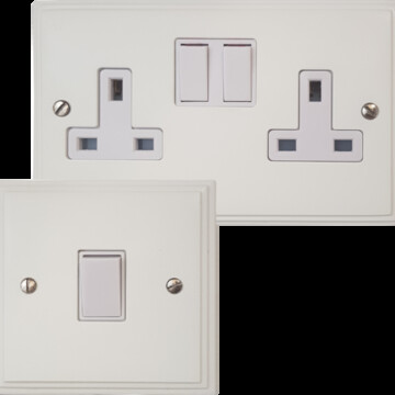 White Victorian Sockets and Switches
