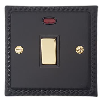 Monarch Flat Black DP Switch (Brass Switch)