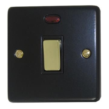 Contour Flat Black DP Switch (Brass Switch)