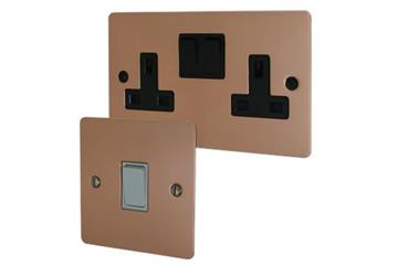 Flat Copper Hand Waxed Sockets and Switches-Cat