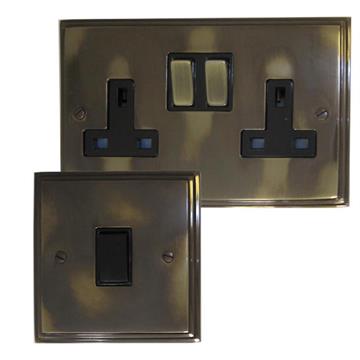 Aged Brass Victorian Sockets and Switches