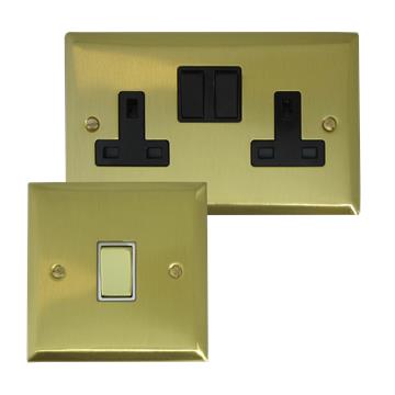 Spectrum Satin Brass Sockets and Switches