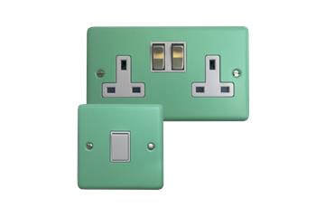 Contour Peppermint Green Sockets and Switches-Contour Peppermint Green