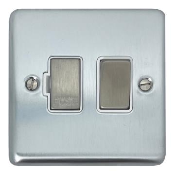 Contour Satin Chrome Switched Fused Spur (White Insert/Matching Switch)