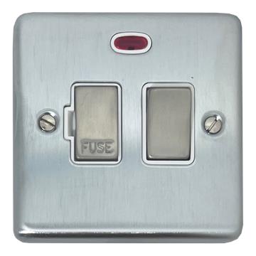 Contour Satin Chrome Switched Fused Spur with Neon (White Insert/Matching Switch)
