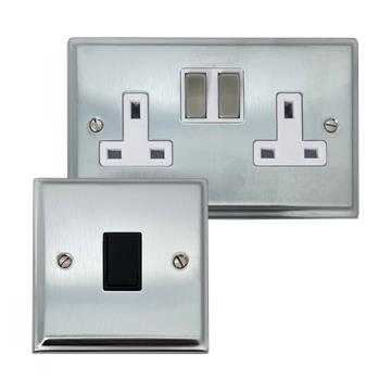 Deco Brushed Chrome Sockets and Switches