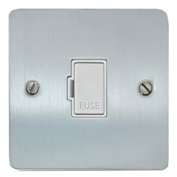 Flat Satin Chrome Unswitched Fused Spur (White Insert)