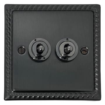 Monarch Black Bronze Toggle Switch (2 Gang)