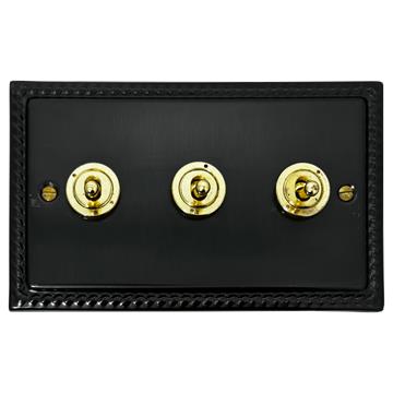 Monarch Black Bronze Toggle Switch (3 Gang)