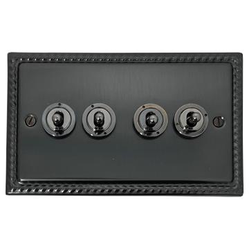 Monarch Black Bronze Toggle Switch (4 Gang)