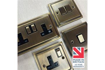 Antique Brass Sockets and Switches-Trimline Antique Brass Sockets and Switches