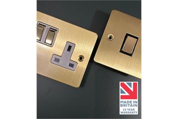 Satin Brass Sockets and Switches