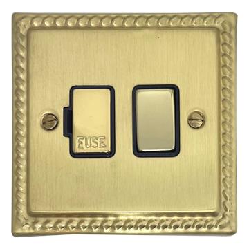 Monarch Satin Brass Switched Fused Spur (Brass Switch)
